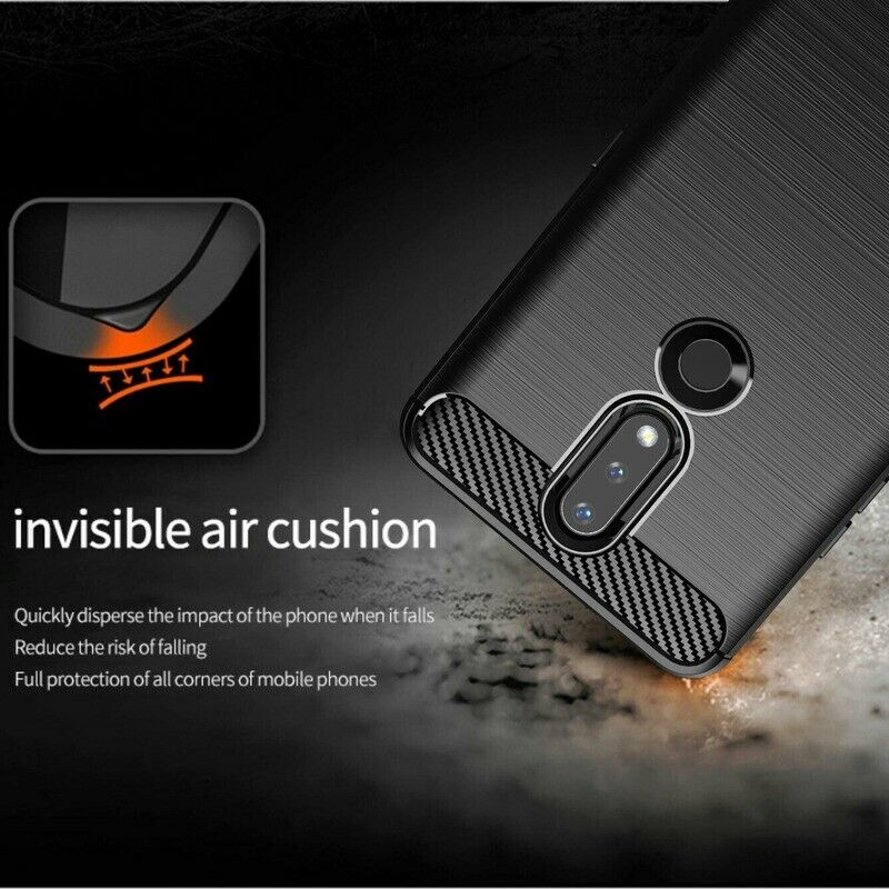 Hülle für Nokia 2.4, Techsuit, Carbon, Schwarz