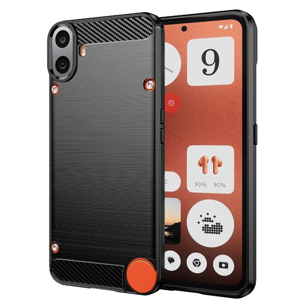 Hülle für Nothing CMF Phone 1, Techsuit, Carbon, Schwarz