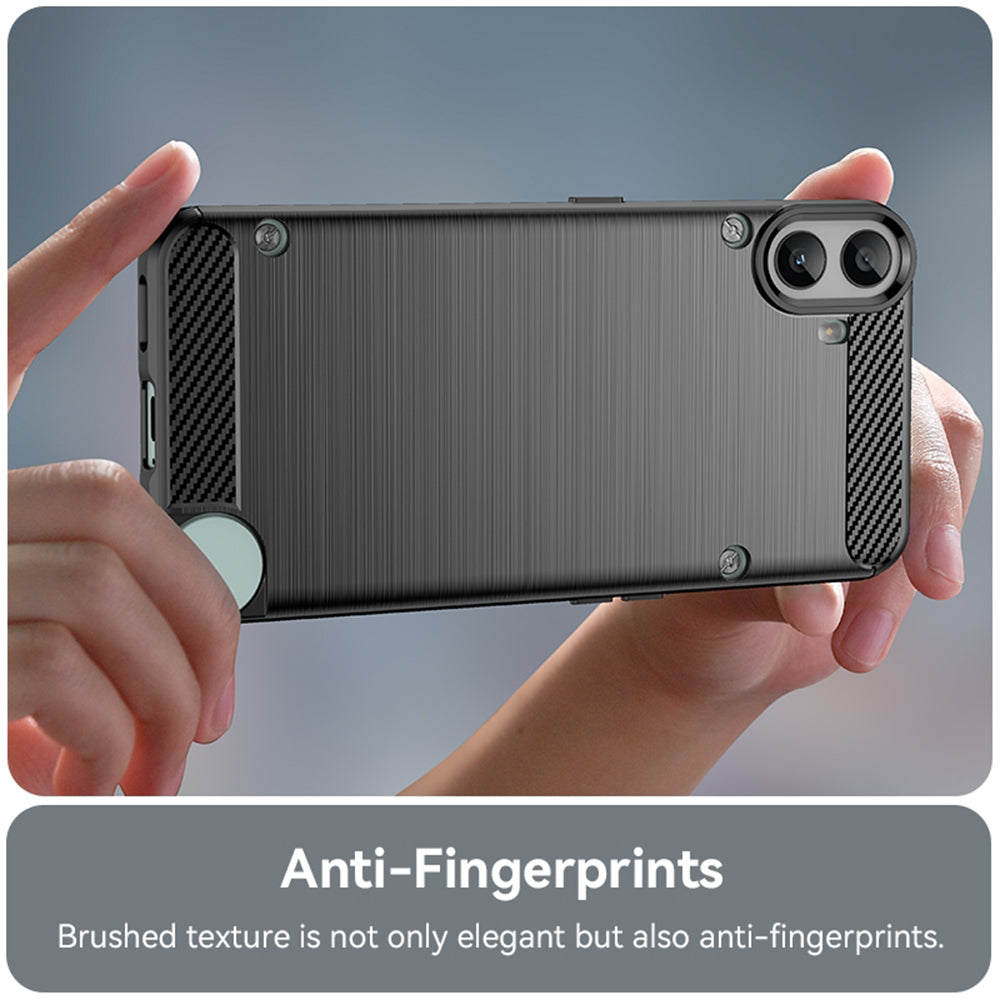 Hülle für Nothing CMF Phone 1, Techsuit, Carbon, Schwarz
