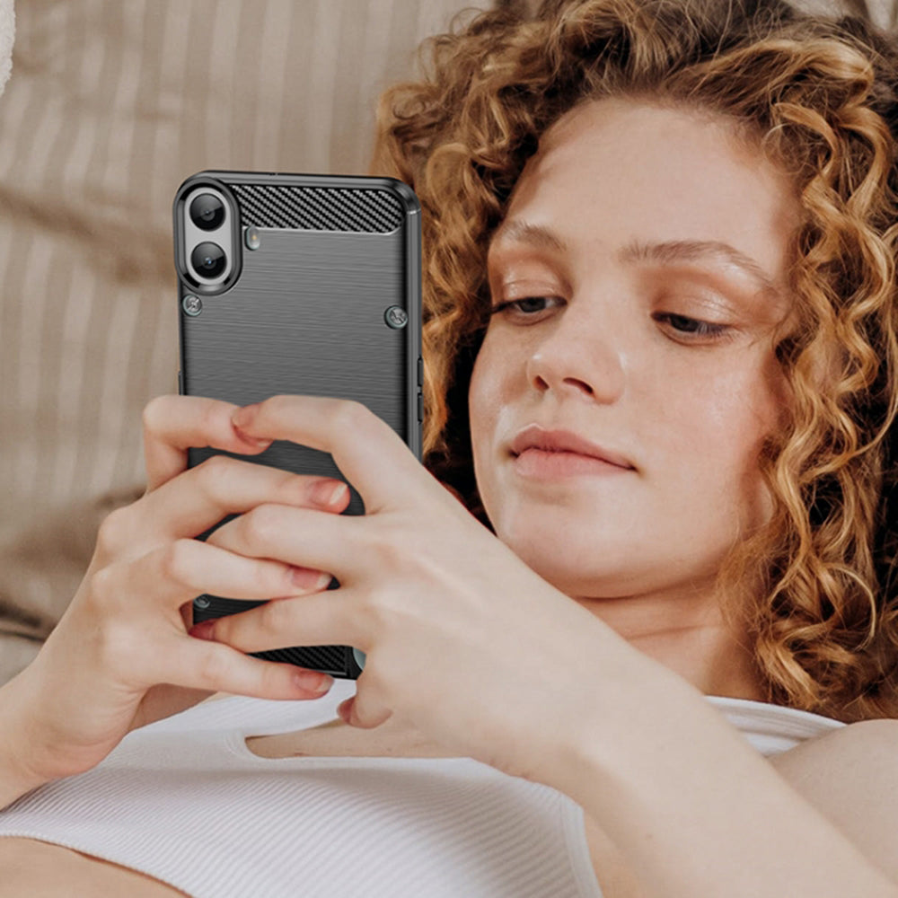 Hülle für Nothing CMF Phone 1, Techsuit, Carbon, Schwarz