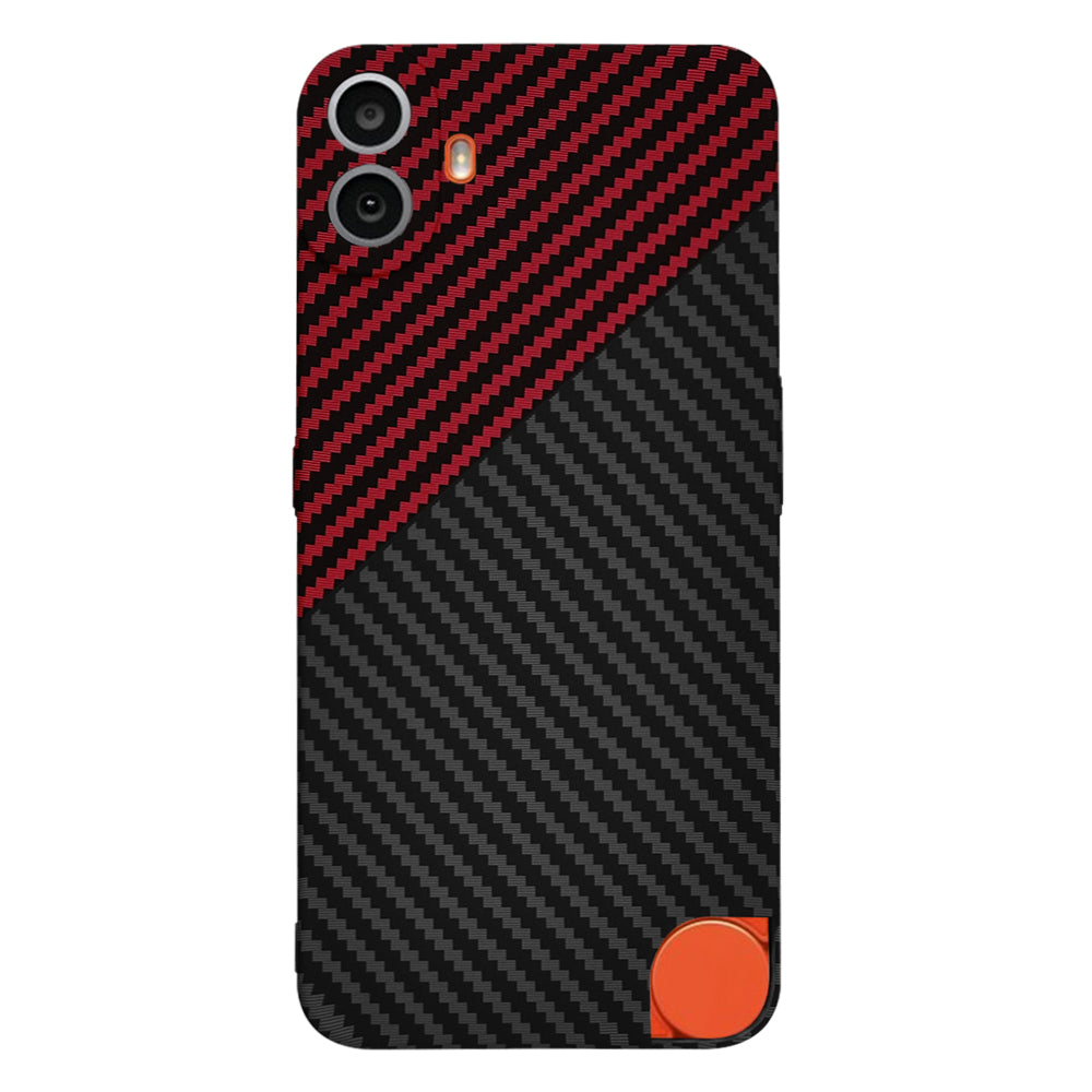 Hülle für Nothing CMF Phone 1, Techsuit, Carbonite FiberShell, Schwarz Rot