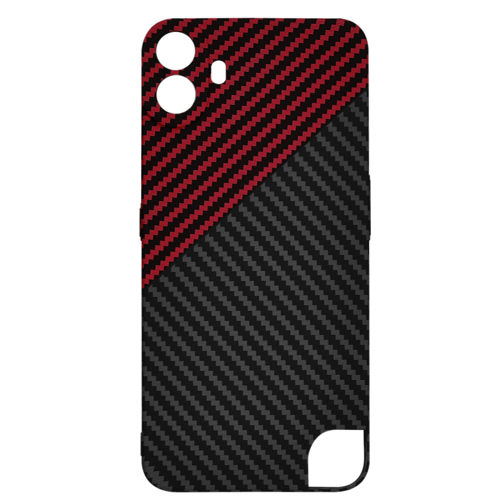 Hülle für Nothing CMF Phone 1, Techsuit, Carbonite FiberShell, Schwarz Rot