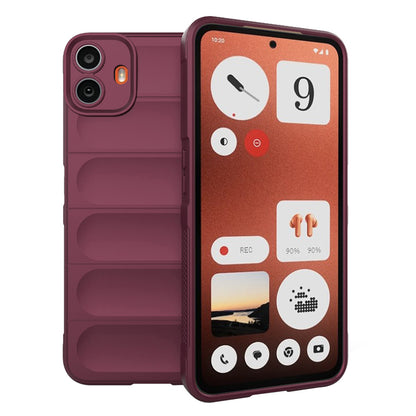Hülle für Nothing CMF Phone 1, Techsuit, Magic Shield, Weinrot