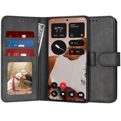 Hülle für Nothing CMF Phone 2 Pro, Techsuit, Diary Book, Schwarz