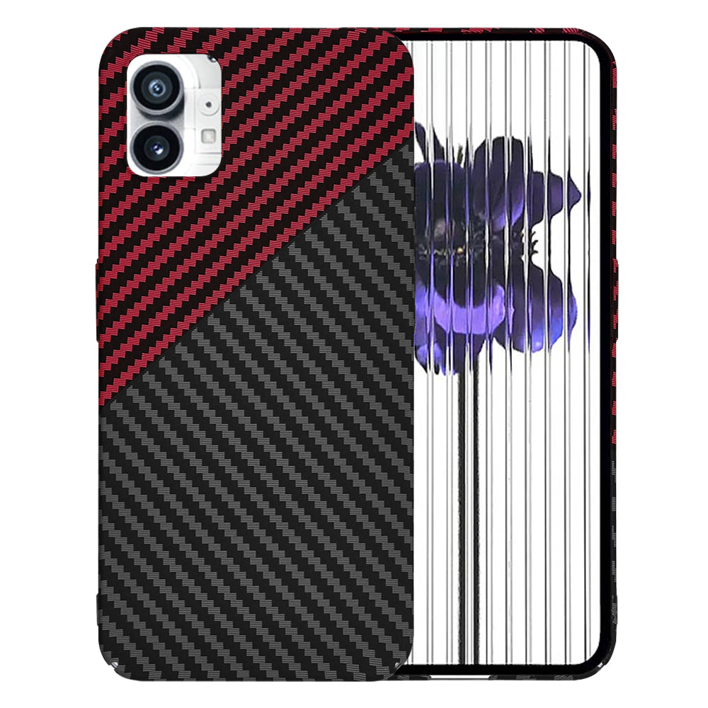 Hülle für Nothing Phone (1), Techsuit, Carbonite FiberShell, Schwarz Rot