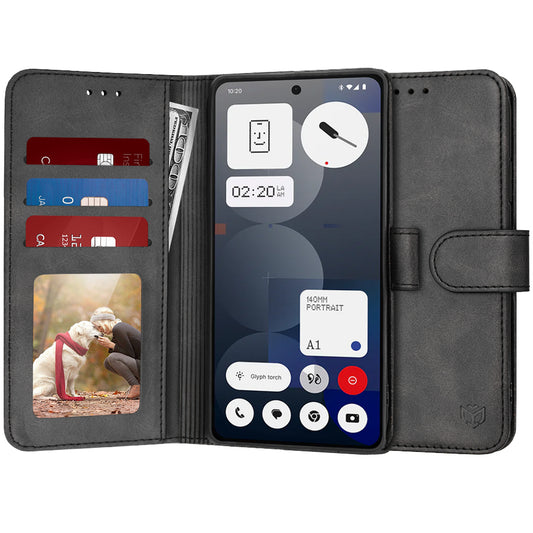 Hülle für Nothing Phone (3a) Pro, Techsuit, Diary Book, Schwarz