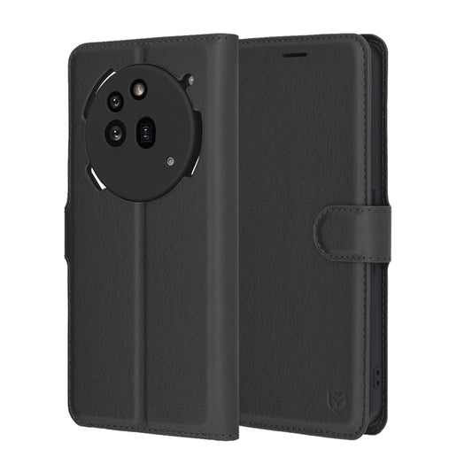 Hülle für Nothing Phone (3a) Pro, Techsuit, Leder-Folio, Schwarz