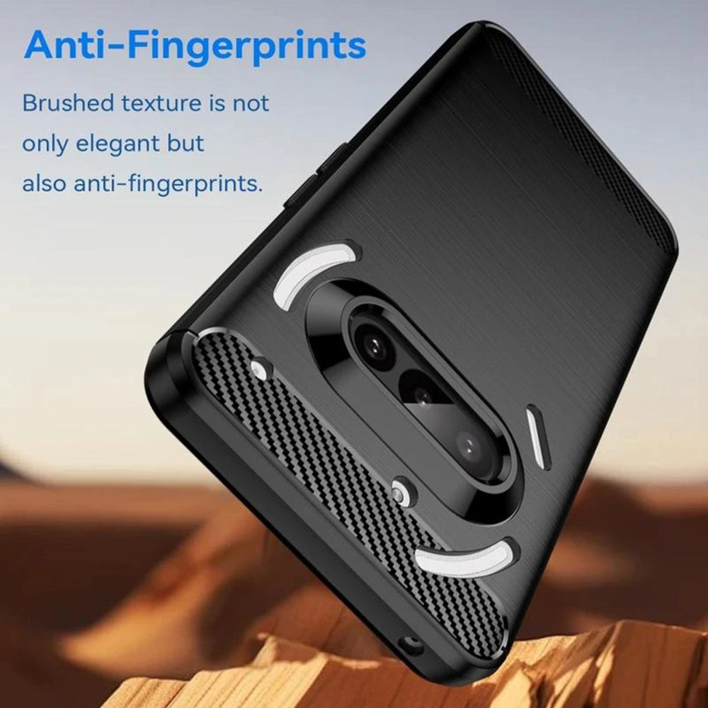Hülle für Nothing Phone (3a), Techsuit, Carbon, Schwarz