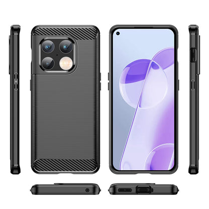 Hülle für OnePlus 10 Pro, Techsuit, Carbon, Schwarz