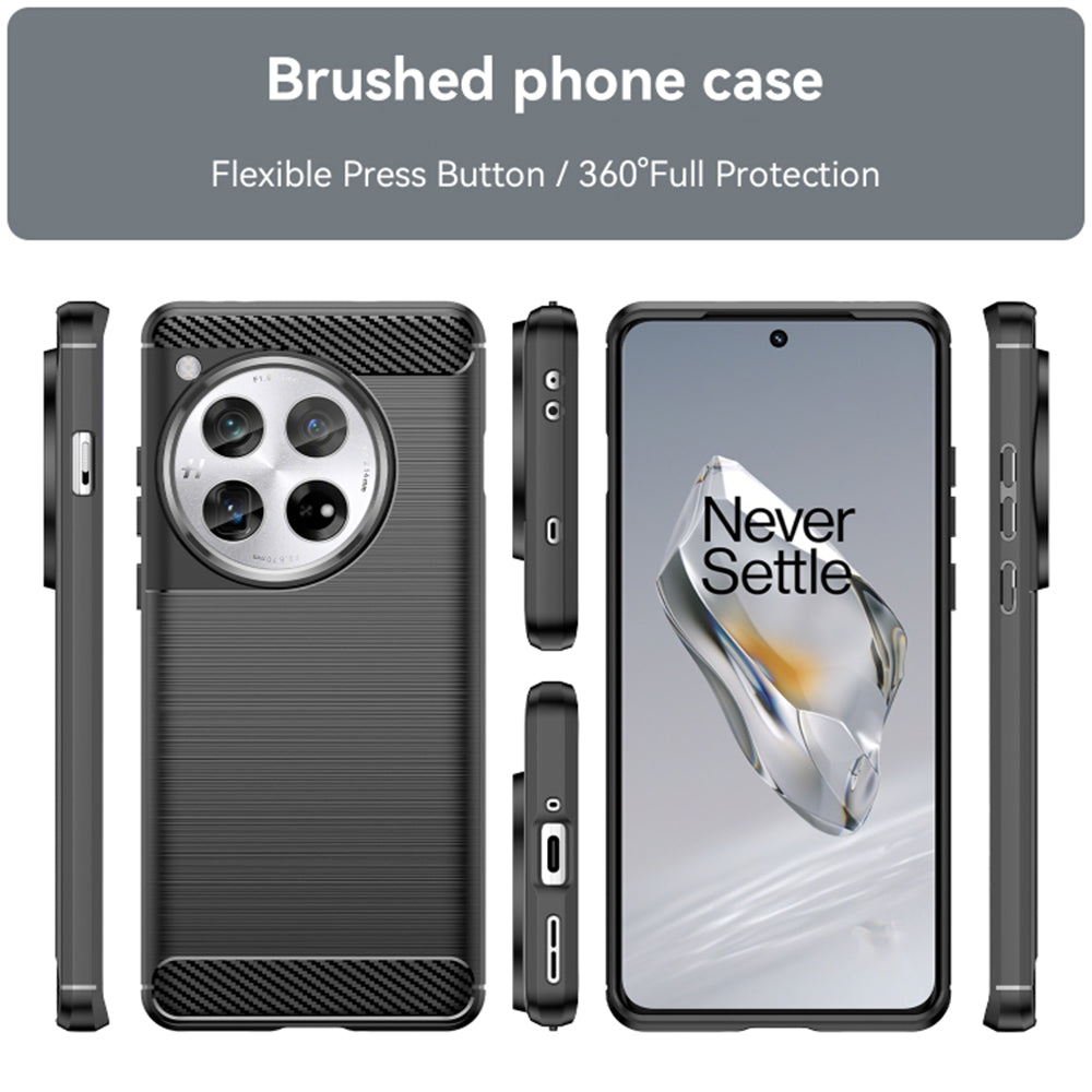 Hülle für OnePlus 12, Techsuit, Carbon, Schwarz