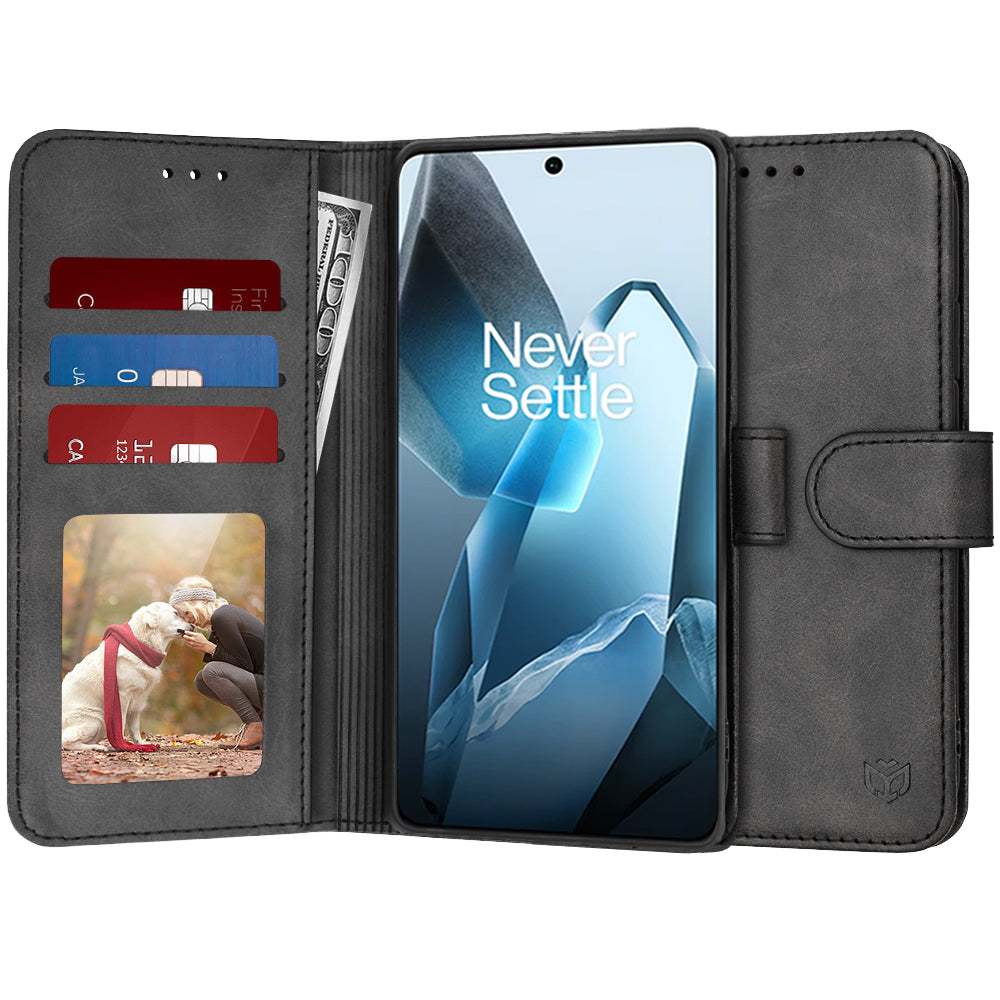 Hülle für OnePlus 13, Techsuit, Diary Book, Schwarz