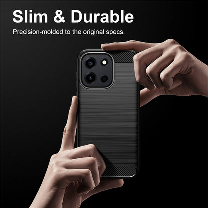Hülle für OnePlus Nord 6, Techsuit, Carbon, Schwarz