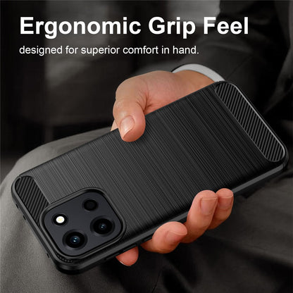 Hülle für OnePlus Nord 6, Techsuit, Carbon, Schwarz