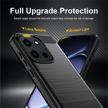 Hülle für OnePlus Nord 6, Techsuit, Carbon, Schwarz