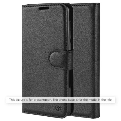 Hülle für OnePlus Nord CE5, Techsuit, Leder-Folio, Schwarz