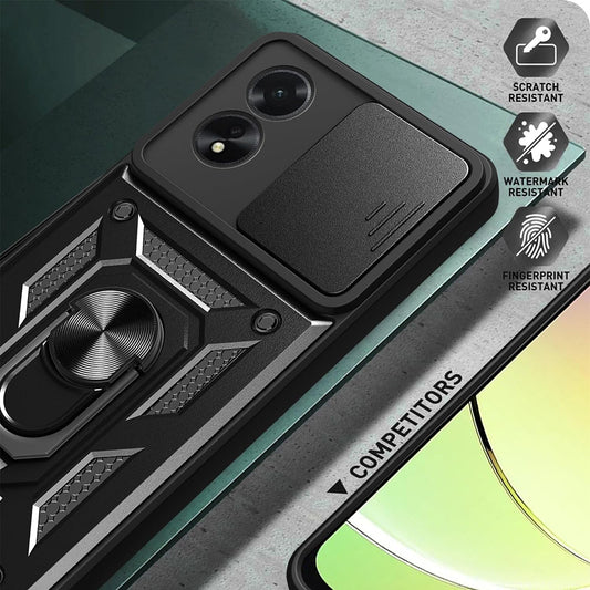 Hülle für Oppo A18 / A38, Techsuit, CamShield, Schwarz