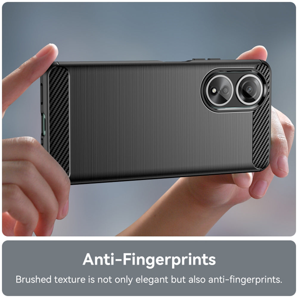 Hülle für Oppo A58 4G, Techsuit, Carbon, Schwarz