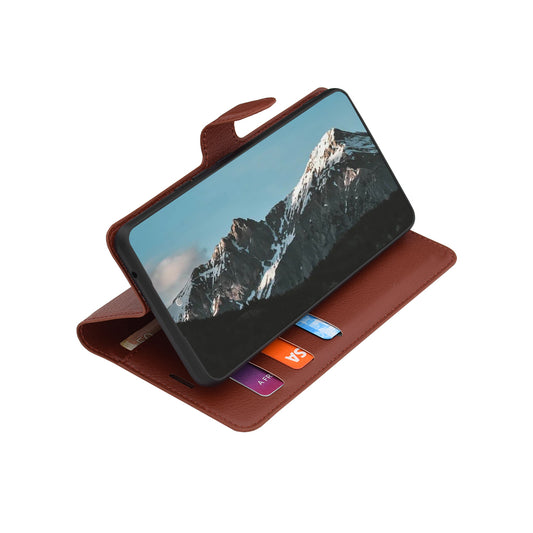Hülle für Oppo A6 Pro 5G / A6 Pro 4G, Techsuit, Leder-Folio, Braun