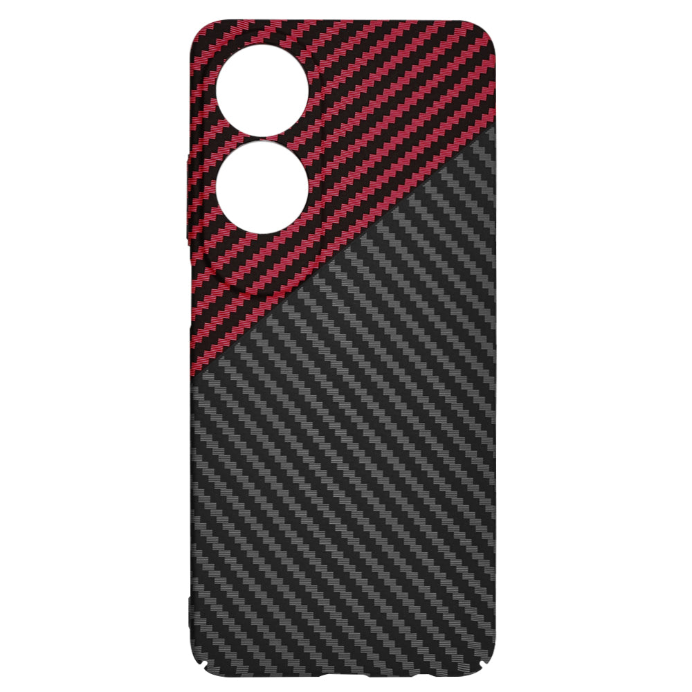 Hülle für Oppo A60, Techsuit, Carbonite FiberShell, Schwarz Rot