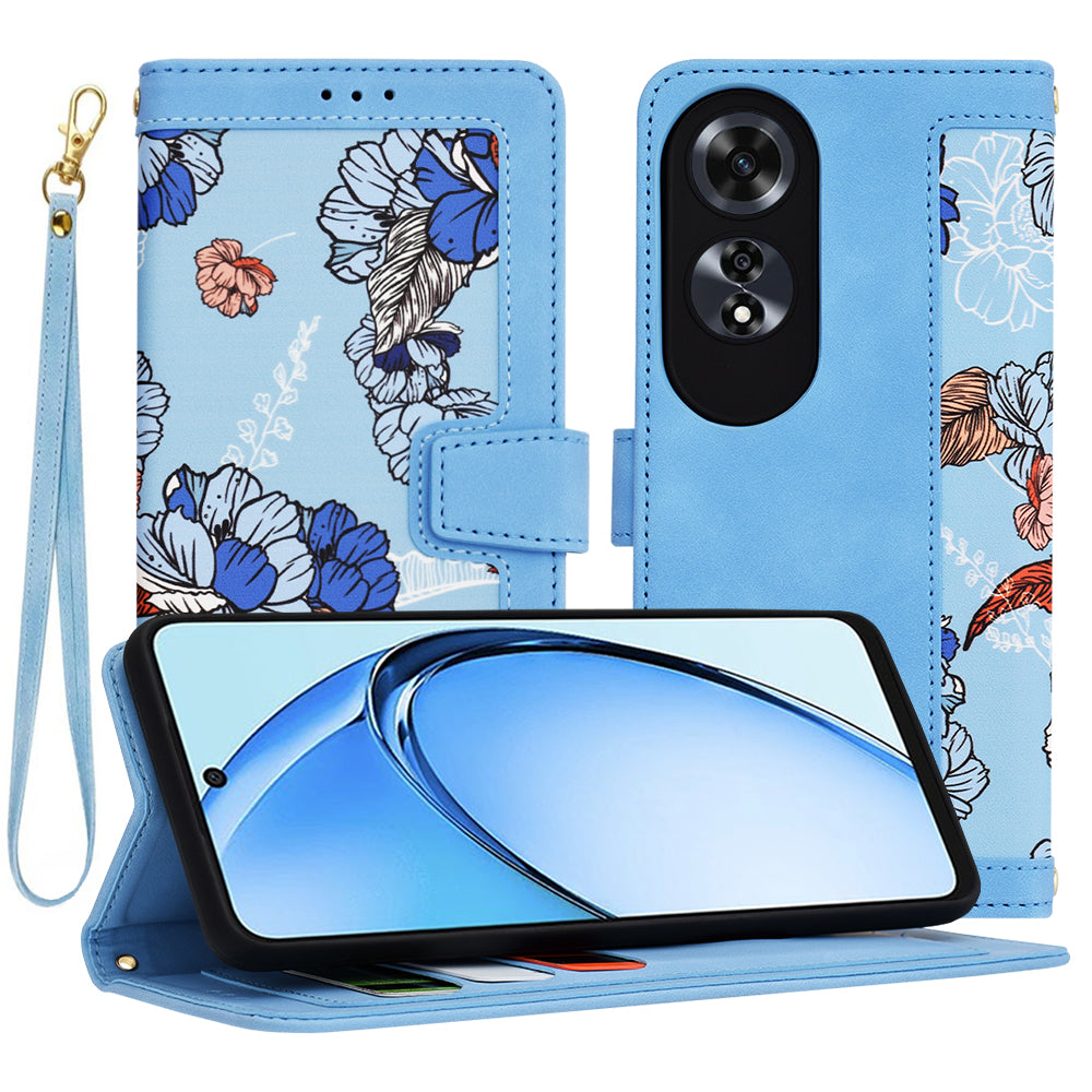 Hülle für Oppo A60, Techsuit, FlipCraft, Blau