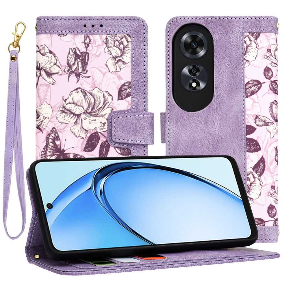 Hülle für Oppo A60, Techsuit, FlipCraft, Lila