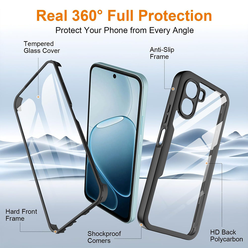 Hülle für Oppo A6k 4G / A6x 4G / A6x, Techsuit, ColorVerse 360, Schwarz