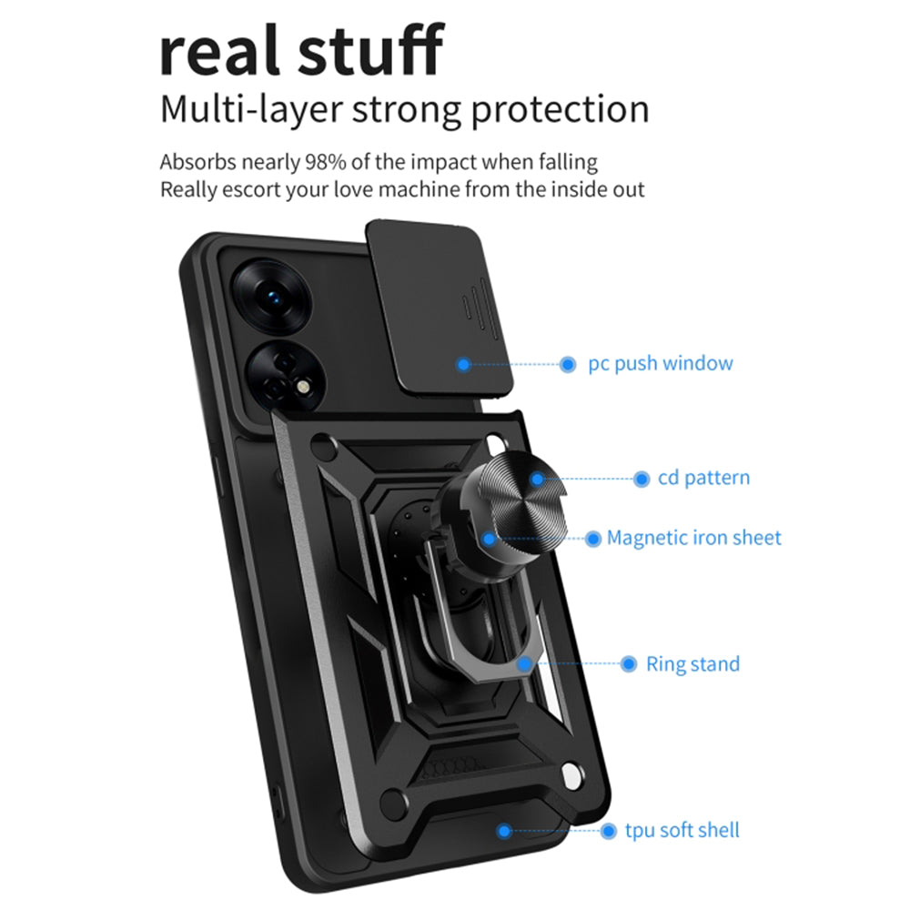 Hülle für Oppo A78 4G, Techsuit, CamShield, Schwarz