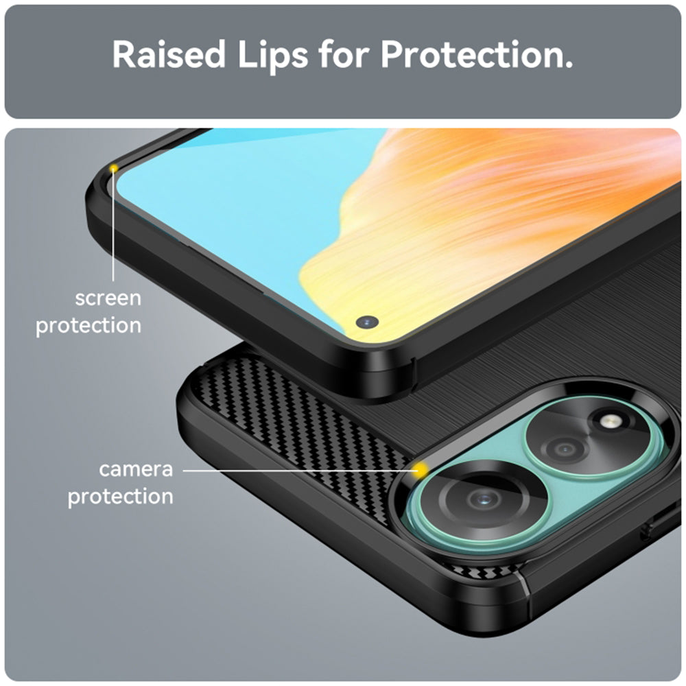 Hülle für Oppo A78 4G, Techsuit, Carbon, Schwarz