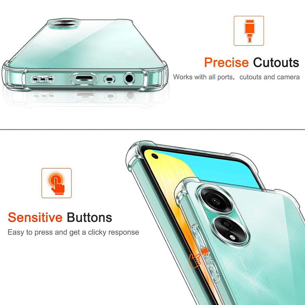 Hülle für Oppo A78 4G, Techsuit, stoßfest klar, transparent