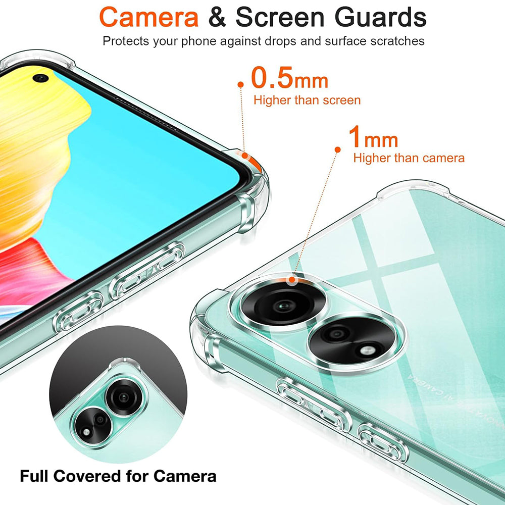 Hülle für Oppo A78 4G, Techsuit, stoßfest klar, transparent