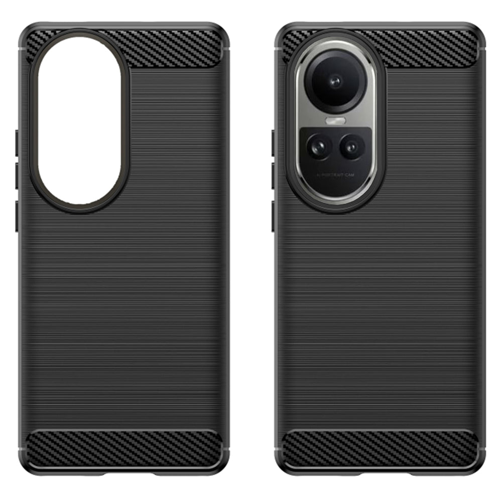 Hülle für Oppo Reno10 / Reno10 Pro, Techsuit, Carbon, Schwarz