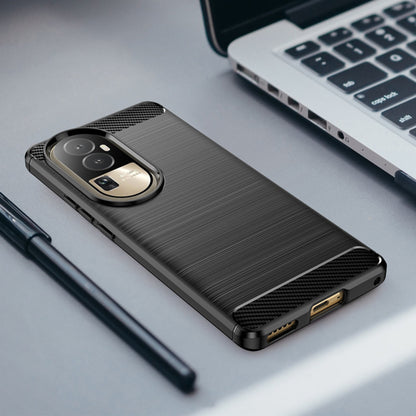Hülle für Oppo Reno10 / Reno10 Pro, Techsuit, Carbon, Schwarz