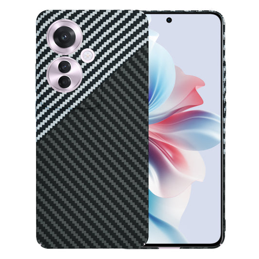 Hülle für Oppo Reno11 F, Techsuit, Carbonite FiberShell, Schwarz Grau