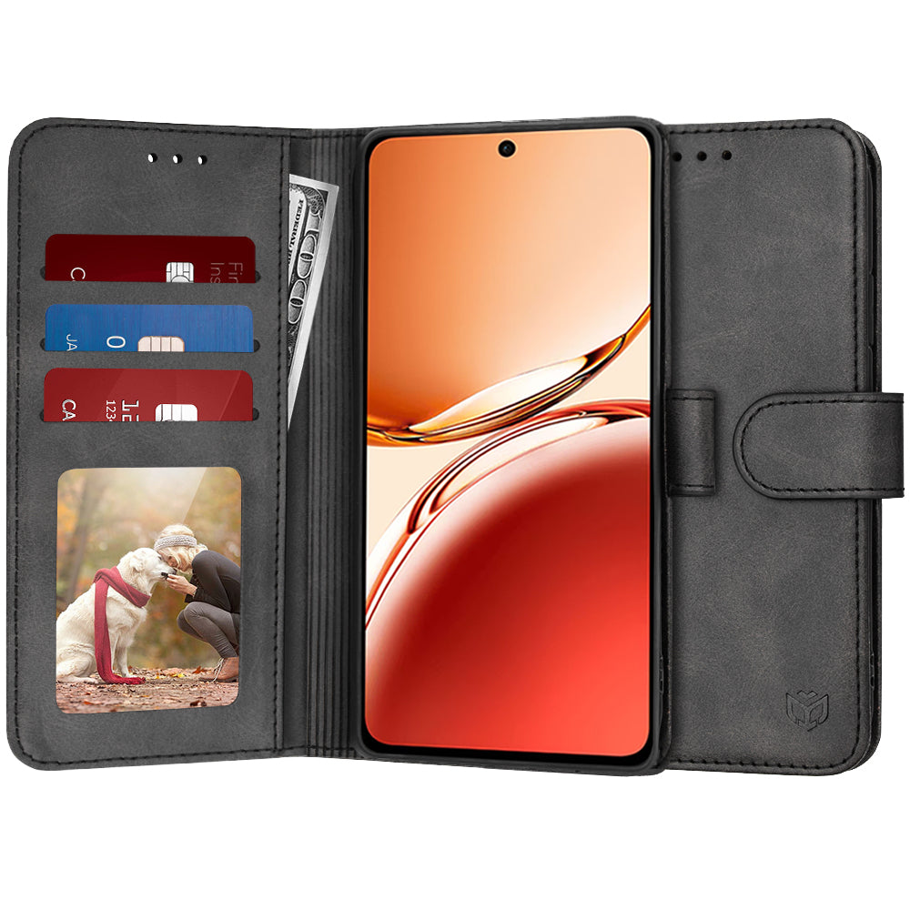 Hülle für Oppo Reno12 FS 5G / Reno12 FS 4G / Reno12 F 4G / Reno12 F, Techsuit, Diary Book, Schwarz