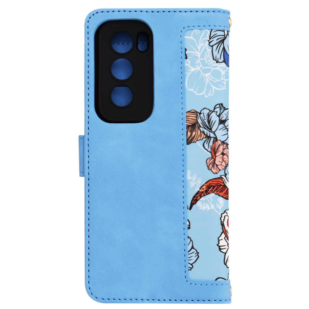 Hülle für Oppo Reno12, Techsuit, FlipCraft, Blau