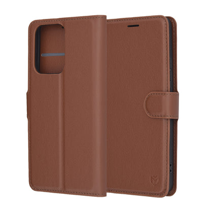 Hülle für Oppo Reno13 FS 5G / Reno13 F 4G / Reno13 F, Techsuit, Leder-Folio, Braun