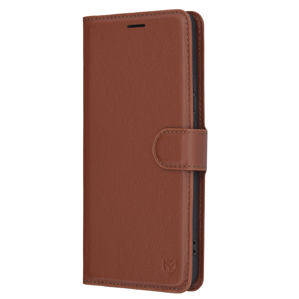 Hülle für Oppo Reno13 FS 5G / Reno13 F 4G / Reno13 F, Techsuit, Leder-Folio, Braun