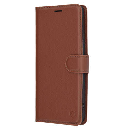 Hülle für Oppo Reno13 FS 5G / Reno13 F 4G / Reno13 F, Techsuit, Leder-Folio, Braun