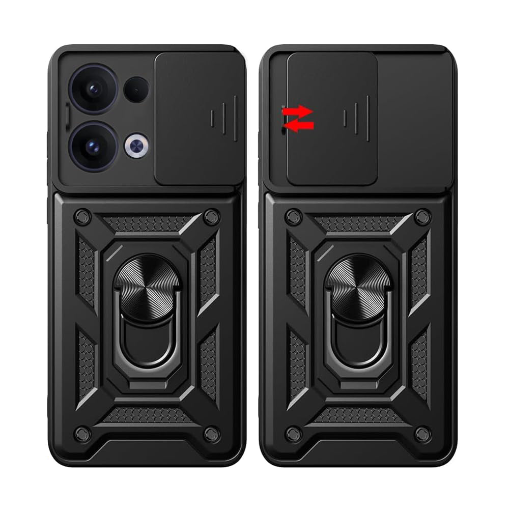 Hülle für Oppo Reno13, Techsuit, CamShield, Schwarz