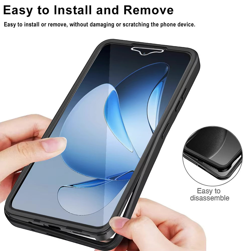 Hülle für Oppo Reno13, Techsuit, ColorVerse 360, Schwarz