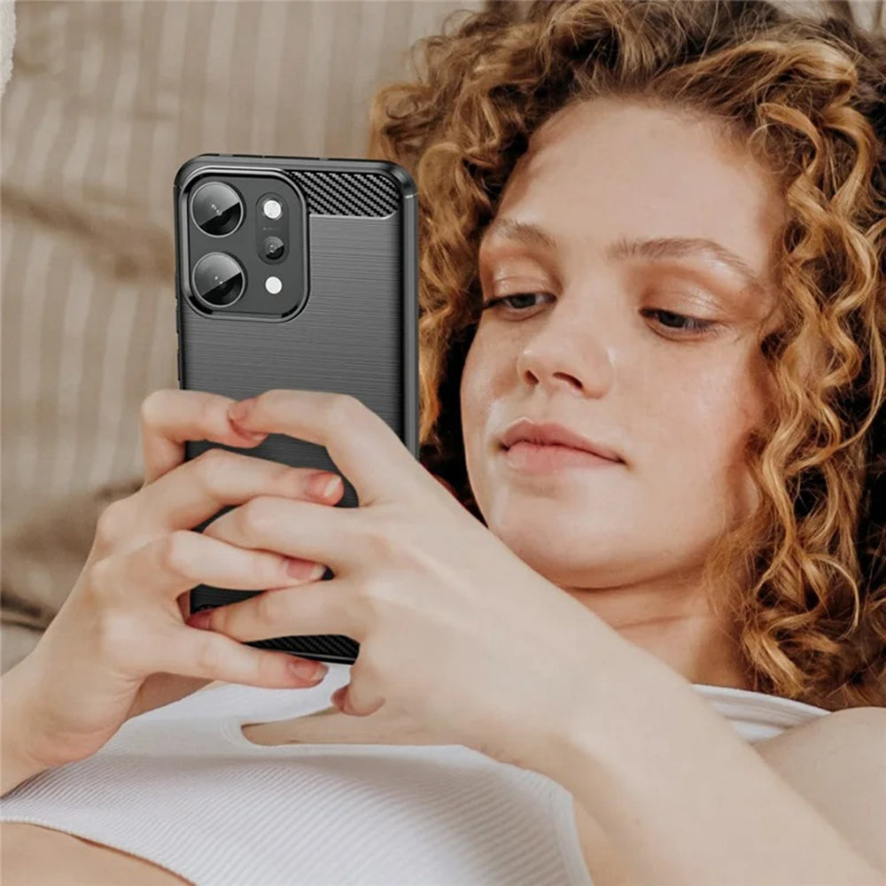 Hülle für Oppo Reno14 Pro, Techsuit, Carbon, Schwarz