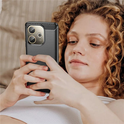 Hülle für Oppo Reno14, Techsuit, Carbon, Schwarz