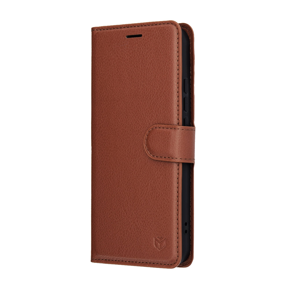 Hülle für Oppo Reno14, Techsuit, Leather Folio, Braun