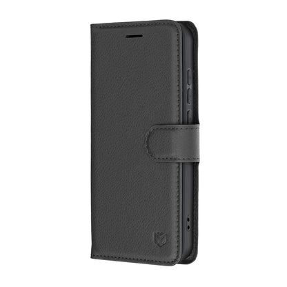 Hülle für Oppo Reno16 Pro, Techsuit, Leder-Folio, Schwarz