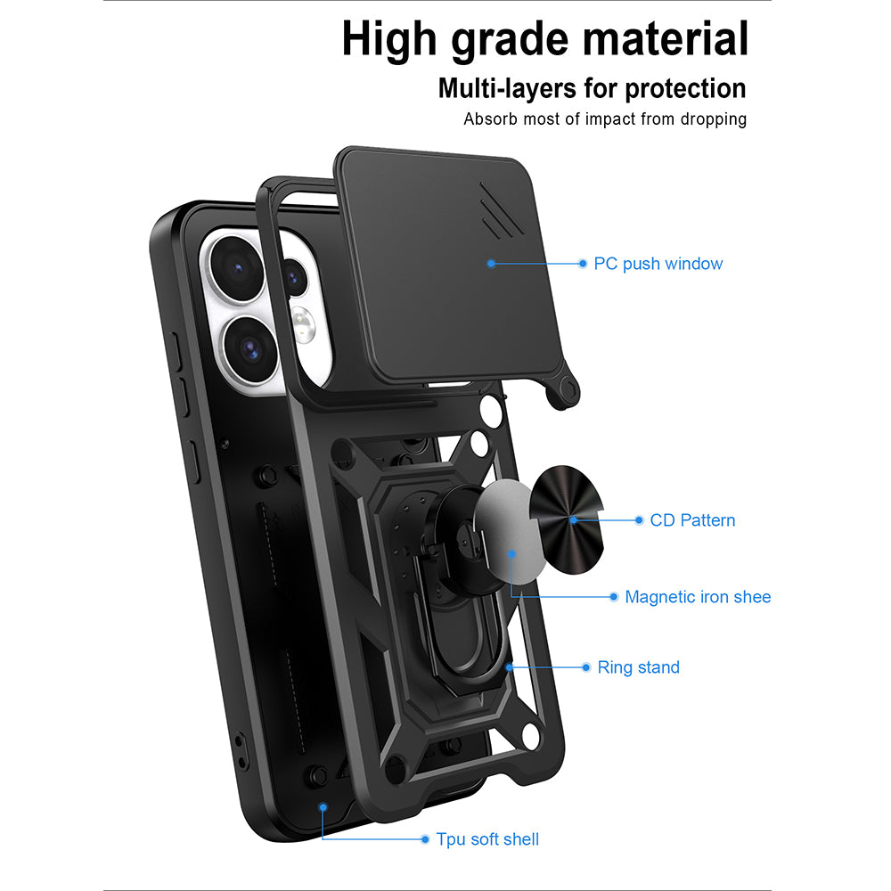 Hülle für Oppo Reno16 / Reno16 Pro, Techsuit, CamShield, Schwarz