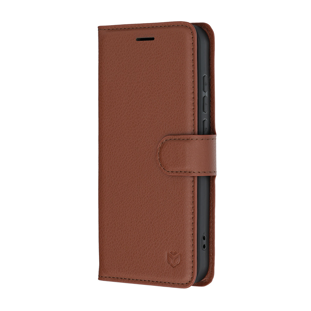 Hülle für Oppo Reno16 / Reno16 Pro, Techsuit, Leder-Folio, Braun