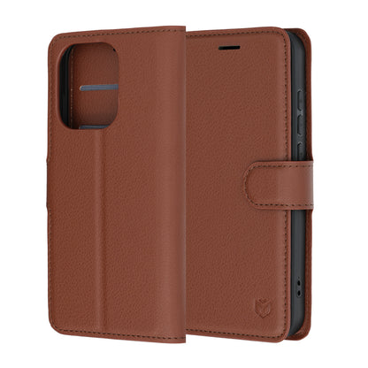 Hülle für Oppo Reno16 / Reno16 Pro, Techsuit, Leder-Folio, Braun