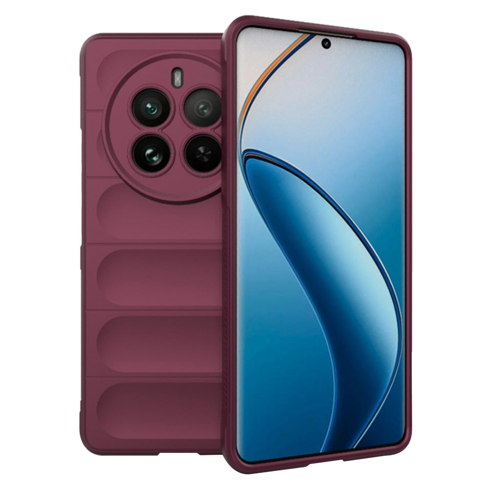 Hülle für Realme 12 Pro / 12 Pro+, Techsuit, Magic Shield, Weinrot