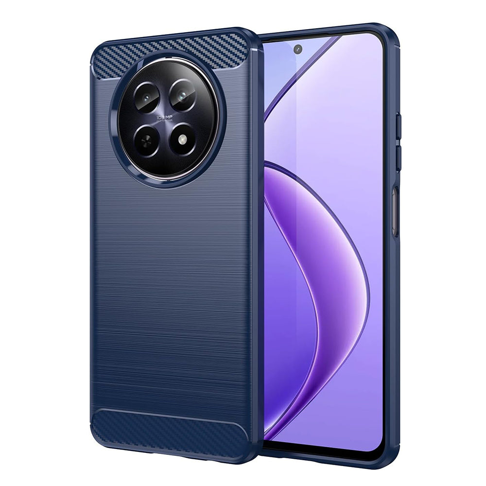 Hülle für Realme 12, Techsuit, Carbon, Blau