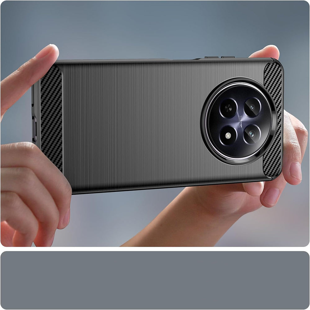 Hülle für Realme 12, Techsuit, Carbon, Blau